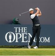 16 July 2019; Haotong Li of China on the 1st tee during a practice round ahead of the 148th Open Championship at Royal Portrush in Portrush, Co. Antrim. Photo by John Dickson/Sportsfile
