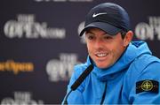 17 July 2019; Rory McIlroy of Northern Ireland during a press conference ahead of the 148th Open Championship at Royal Portrush in Portrush, Co. Antrim. Photo by Brendan Moran/Sportsfile