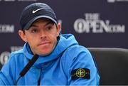 17 July 2019; Rory McIlroy of Northern Ireland during a press conference ahead of the 148th Open Championship at Royal Portrush in Portrush, Co. Antrim. Photo by Brendan Moran/Sportsfile