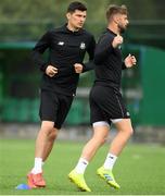 17 July 2019; Graham Cummins, left, and Greg Bolger during a Shamrock Rovers Training Session at Roadstone Group Sports Club in Kingswood, Dublin. Photo by Eóin Noonan/Sportsfile