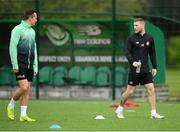 17 July 2019; Aaron McEneff, left, and Jack Byrne during a Shamrock Rovers Training Session at Roadstone Group Sports Club in Kingswood, Dublin. Photo by Eóin Noonan/Sportsfile