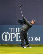 17 July 2019; Brian Harmon of USA tees off from the 1st tee during a practice round ahead of the 148th Open Championship at Royal Portrush in Portrush, Co. Antrim. Photo by John Dickson/Sportsfile