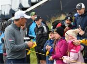 17 July 2019; Padraig Harrington of Ireland signs autographs during a practice round ahead of the 148th Open Championship at Royal Portrush in Portrush, Co. Antrim. Photo by Ramsey Cardy/Sportsfile