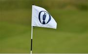 17 July 2019; A flagstick blows in the wind during a practice round ahead of the 148th Open Championship at Royal Portrush in Portrush, Co. Antrim. Photo by Brendan Moran/Sportsfile