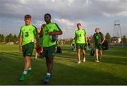 17 July 2019; Matt Everitt, left, and Festy Ebosele during a Republic of Ireland training session ahead of their second group game of the 2019 UEFA European U19 Championships at the FFA Technical Centre in Yerevan, Armenia. Photo by Stephen McCarthy/Sportsfile