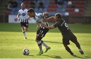 17 July 2019; Patrick McEleney of Dundalk in action against Armands Petersons of Riga during the UEFA Champions League First Qualifying Round 2nd Leg match between Riga and Dundalk at Skonto Stadium in Riga, Latvia. Photo by Roman Koksarov/Sportsfile