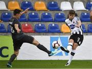 17 July 2019; Seán Gannon of Dundalk in action against Knight Rugin of Riga during the UEFA Champions League First Qualifying Round 2nd Leg match between Riga and Dundalk at Skonto Stadium in Riga, Latvia. Photo by Roman Koksarov/Sportsfile
