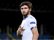17 July 2019; Manolo Portanova of Italy shows how many goals he scored following the 2019 UEFA European U19 Championships group A match between Armenia and Italy at Vazgen Sargsyan Republican Stadium in Yerevan, Armenia. Photo by Stephen McCarthy/Sportsfile