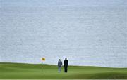 18 July 2019; Branden Grace of South Africa and Shane Lowry of Ireland on the 5th green during Day One of the 148th Open Championship at Royal Portrush in Portrush, Co Antrim. Photo by Brendan Moran/Sportsfile