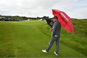 18 July 2019; Padraig Harrington of Ireland and Matthew Fitzpatrick of England wait on the 3rd green during Day One of the 148th Open Championship at Royal Portrush in Portrush, Co Antrim. Photo by Brendan Moran/Sportsfile
