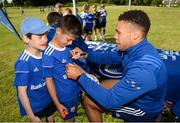 18 July 2019; Leinster player Adam Byrne participants during the Bank of Ireland Leinster Rugby Summer Camp at Seapoint Rugby Club in Glenageary, Dublin. Photo by Harry Murphy/Sportsfile
