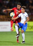 17 July 2019; Samuele Ricci of Italy and Armen Hovhannisyan of Armenia during the 2019 UEFA European U19 Championships group A match between Armenia and Italy at Vazgen Sargsyan Republican Stadium in Yerevan, Armenia. Photo by Stephen McCarthy/Sportsfile