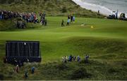 18 July 2019; Rory McIlroy of Northern Ireland chips from the rough on to the 5th green during Day One of the 148th Open Championship at Royal Portrush in Portrush, Co Antrim. Photo by Brendan Moran/Sportsfile