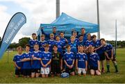 18 July 2019; Leinster players Adam Byrne and Scott Penny with participants during the Bank of Ireland Leinster Rugby Summer Camp at Seapoint Rugby Club in Glenageary, Dublin. Photo by Harry Murphy/Sportsfile