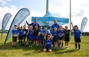 18 July 2019; Leinster players Adam Byrne and Scott Penny with participants during the Bank of Ireland Leinster Rugby Summer Camp at Seapoint Rugby Club in Glenageary, Dublin. Photo by Harry Murphy/Sportsfile