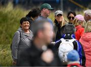 18 July 2019; Rory McIlroy of Northern Ireland's mother Rosie McIlroy, left, and wife Erica McIlroy during Day One of the 148th Open Championship at Royal Portrush in Portrush, Co Antrim. Photo by Ramsey Cardy/Sportsfile
