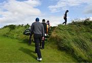 18 July 2019; Tiger Woods of USA makes his way to the 3rd tee box during Day One of the 148th Open Championship at Royal Portrush in Portrush, Co Antrim. Photo by Brendan Moran/Sportsfile