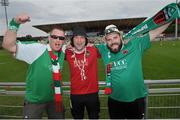 18 July 2019; Cork City supporters Conor Connolly, Jonathan Dunne and Dermot Twomey prior to the UEFA Europa League First Qualifying Round 2nd Leg match between Progres Niederkorn and Cork City at Stade Municipal de Differdange, Differdange, Luxembourg. Photo by Doug Minihane/Sportsfile
