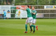 18 July 2019; Garry Buckley of Cork City celebrates with team-mate Conor McCormack after scoring his side's first goal during the UEFA Europa League First Qualifying Round 2nd Leg match between Progres Niederkorn and Cork City at Stade Municipal de Differdange, Differdange, Luxembourg. Photo by Doug Minihane/Sportsfile