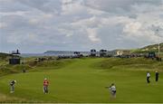 18 July 2019; Jon Rahm of Spain chips onto the 10th green during Day One of the 148th Open Championship at Royal Portrush in Portrush, Co Antrim. Photo by Brendan Moran/Sportsfile