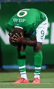 18 July 2019; Jonathan Afolabi of Republic of Ireland reacts after his shot on goal was saved during the 2019 UEFA European U19 Championships Group B match between Republic of Ireland and France at Banants Stadium in Yerevan, Armenia. Photo by Stephen McCarthy/Sportsfile