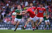 18 July 2019; Killian Falvey of Kerry in action against Michael O'Mahony of Cork during the EirGrid Munster GAA Football U20 Championship Final match between Cork and Kerry at Páirc Ui Rinn in Cork. Photo by Matt Browne/Sportsfile