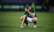 18 July 2019; Mark McGuinness of Republic of Ireland reacts after the 2019 UEFA European U19 Championships Group B match between Republic of Ireland and France at Banants Stadium in Yerevan, Armenia.