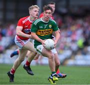 18 July 2019; Cathal Ferriter of Kerry in action against Paul Ring of Cork during the EirGrid Munster GAA Football U20 Championship Final match between Cork and Kerry at Páirc Ui Rinn in Cork. Photo by Matt Browne/Sportsfile