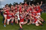 18 July 2019; Cork captain Peter O'Driscoll and his team-mates celebrate with the cup following the EirGrid Munster GAA Football U20 Championship Final match between Cork and Kerry at Páirc Ui Rinn in Cork. Photo by Matt Browne/Sportsfile