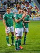 18 July 2019; Gearoid Morrissey of Cork City applauds supporters after the UEFA Europa League First Qualifying Round 2nd Leg match between Progres Niederkorn and Cork City at Stade Municipal de Differdange, Differdange, Luxembourg. Photo by Doug Minihane/Sportsfile