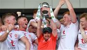 14 July 2019; Tyrone kitman Gerard O'Neill lifts the trophy after the EirGrid Ulster GAA Football U20 Championship Final match between Derry and Tyrone at Athletic Grounds in Armagh. Photo by Piaras Ó Mídheach/Sportsfile