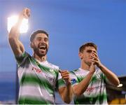 18 July 2019; Roberto Lopes, left, and Dylan Watts of Shamrock Rovers celebrate following their side's victory the UEFA Europa League First Qualifying Round 2nd Leg match between Shamrock Rovers and SK Brann at Tallaght Stadium in Dublin. Photo by Seb Daly/Sportsfile