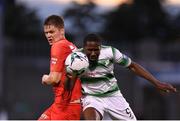 18 July 2019; Daniel Carr of Shamrock Rovers in action against Christian Eggen Rismark of SK Brann during the UEFA Europa League First Qualifying Round 2nd Leg match between Shamrock Rovers and SK Brann at Tallaght Stadium in Dublin. Photo by Seb Daly/Sportsfile