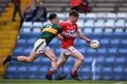 18 July 2019; Fionn Herlihy of Cork in action against Cian Gammell of Kerry during the EirGrid Munster GAA Football U20 Championship Final match between Cork and Kerry at Páirc Ui Rinn in Cork. Photo by Matt Browne/Sportsfile