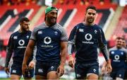 19 July 2019; Bundee Aki, left, and Conor Murray during an Ireland Rugby open training session at Thomond Park in Limerick. Photo by David Fitzgerald/Sportsfile