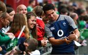 19 July 2019; Joey Carbery takes a selfie with fans following an Ireland Rugby open training session at Thomond Park in Limerick. Photo by David Fitzgerald/Sportsfile