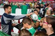 19 July 2019; Conor Murray signs autographs for fans following an Ireland Rugby open training session at Thomond Park in Limerick. Photo by David Fitzgerald/Sportsfile