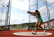 19 July 2019; Miranda Tcheutchoua of Ireland competing in the Women's Hammer Throw qualifying rounds during Day Two of the European Athletics U20 Championships in Borås, Sweden. Photo by Giancarlo Colombo/Sportsfile