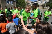 19 July 2019; Mark McGuinness during a Republic of Ireland players and staff visit to the Children and Youth Technical Creativity Center of Ajapnyak at the 2019 UEFA European U19 Championships in Yerevan, Armenia. Photo by Stephen McCarthy/Sportsfile