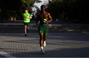 19 July 2019; Republic of Ireland's Festy Ebosele during an evening run near their team hotel ahead of the final round of group games at the 2019 UEFA European U19 Championships in Yerevan, Armenia. Photo by Stephen McCarthy/Sportsfile