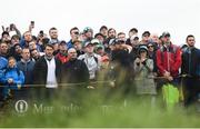 19 July 2019; Shane Lowry of Ireland watches his tee shot on the 15th hole during Day Two of the 148th Open Championship at Royal Portrush in Portrush, Co Antrim. Photo by Ramsey Cardy/Sportsfile