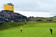 19 July 2019; Shane Lowry of Ireland putts on 18th green to finish his round during Day Two of the 148th Open Championship at Royal Portrush in Portrush, Co Antrim. Photo by Brendan Moran/Sportsfile