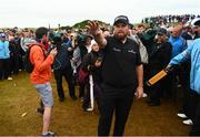 19 July 2019; Shane Lowry of Ireland asks for the crowd to be moved on the 17th hole during Day Two of the 148th Open Championship at Royal Portrush in Portrush, Co Antrim. Photo by Ramsey Cardy/Sportsfile