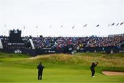 19 July 2019; Shane Lowry of Ireland plays a shot from the 18th fairway during Day Two of the 148th Open Championship at Royal Portrush in Portrush, Co Antrim. Photo by Ramsey Cardy/Sportsfile