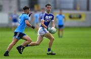 19 July 2019; Alan Kinsella of Laois in action against Darren Maher of Dublin during the EirGrid Leinster GAA Football U20 Championship Final match between Laois and Dublin at Bord na Móna O’Connor Park in Tullamore, Co Offaly. Photo by Piaras Ó Mídheach/Sportsfile
