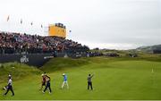 19 July 2019; Rory McIlroy of Northern Ireland waves to the gallery after finishing his round on the 18th green during Day Two of the 148th Open Championship at Royal Portrush in Portrush, Co Antrim. Photo by Brendan Moran/Sportsfile