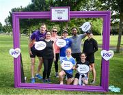 20 July 2019; David Gillick, left, with participants at the Fairview parkrun where Vhi hosted a special event to celebrate their partnership with parkrun Ireland. Vhi ambassador and Olympian David Gillick was on hand to lead the warm up for parkrun participants before completing the 5km free event. Parkrunners enjoyed refreshments post event at the Vhi Rehydrate, Relax, Refuel and Reward areas. parkrun in partnership with Vhi support local communities in organising free, weekly, timed 5k runs every Saturday at 9.30am. Photo by David Fitzgerald/Sportsfile
