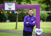 20 July 2019; David Gillick pictured prior to the Fairview parkrun where Vhi hosted a special event to celebrate their partnership with parkrun Ireland. Vhi ambassador and Olympian David Gillick was on hand to lead the warm up for parkrun participants before completing the 5km free event. Parkrunners enjoyed refreshments post event at the Vhi Rehydrate, Relax, Refuel and Reward areas. parkrun in partnership with Vhi support local communities in organising free, weekly, timed 5k runs every Saturday at 9.30am. Photo by David Fitzgerald/Sportsfile