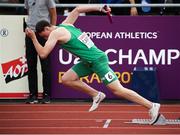 20 July 2019; Ciaran Carthy of Ireland competing in the Men's 4x400m Relay qualifying rounds during Day Three of the European Athletics U20 Championships in Borås, Sweden. Photo by Giancarlo Colombo/Sportsfile