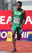 20 July 2019; Reality Osuoha of Ireland competing in the Men's 200m semifinal during Day Three of the European Athletics U20 Championships in Borås, Sweden. Photo by Giancarlo Colombo/Sportsfile